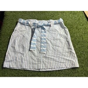 Nike Golf Dri Fit Womens Skirt Size‎ 10 Blue White Stripe Paperbag Waist